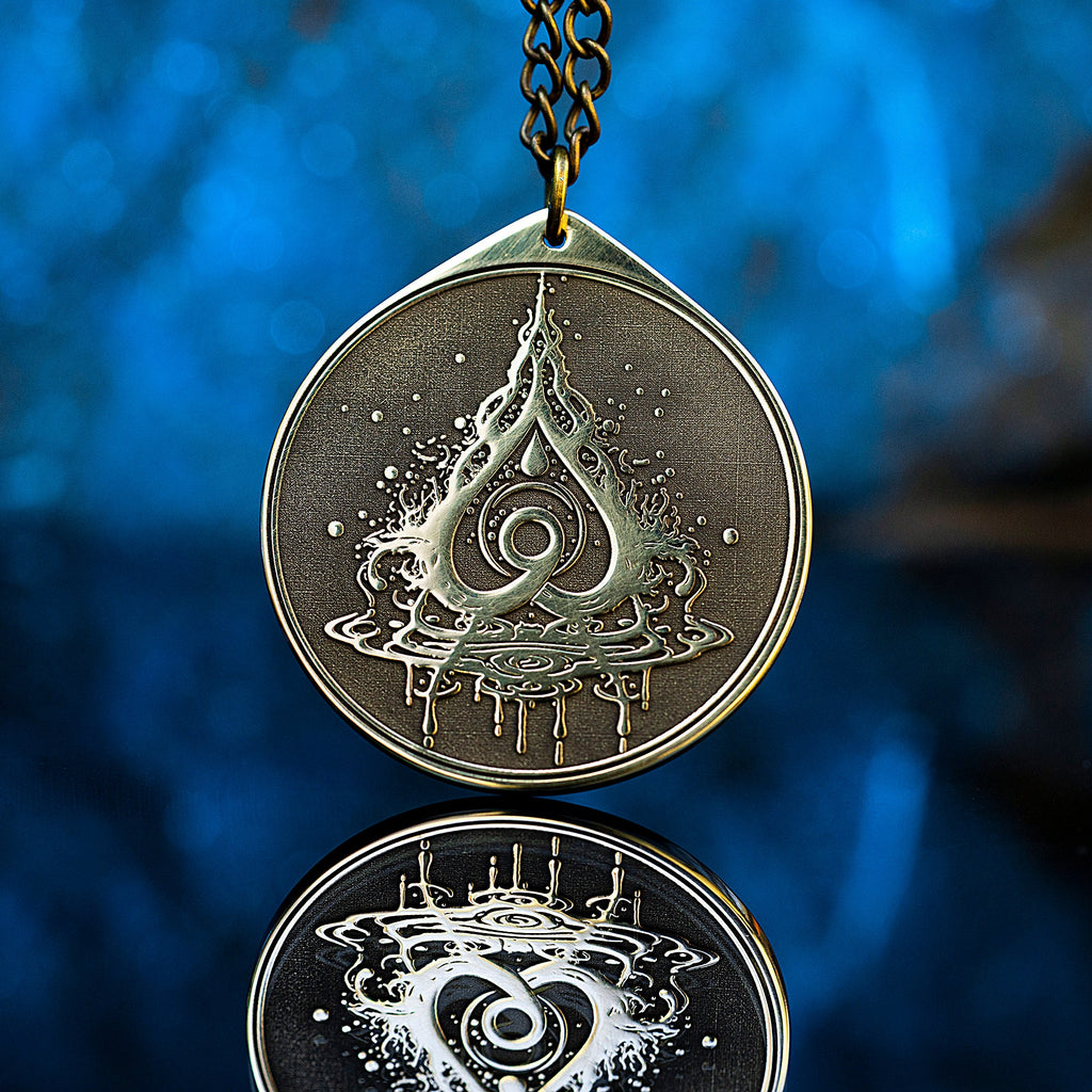 Alchemy Water Symbol Pendant: Purification Amulet, Occult Talisman
