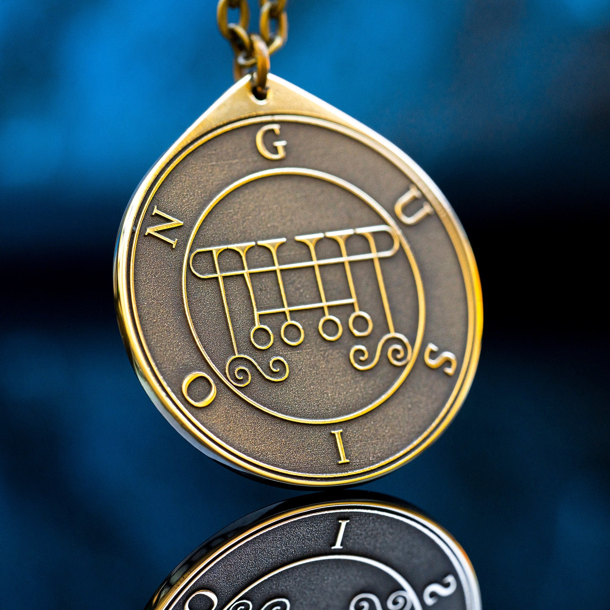 Gusion Seal Pendant: Demon of Truth and Prophecy, Solomon Goetia Kabbalah Amulet Occult Talisman