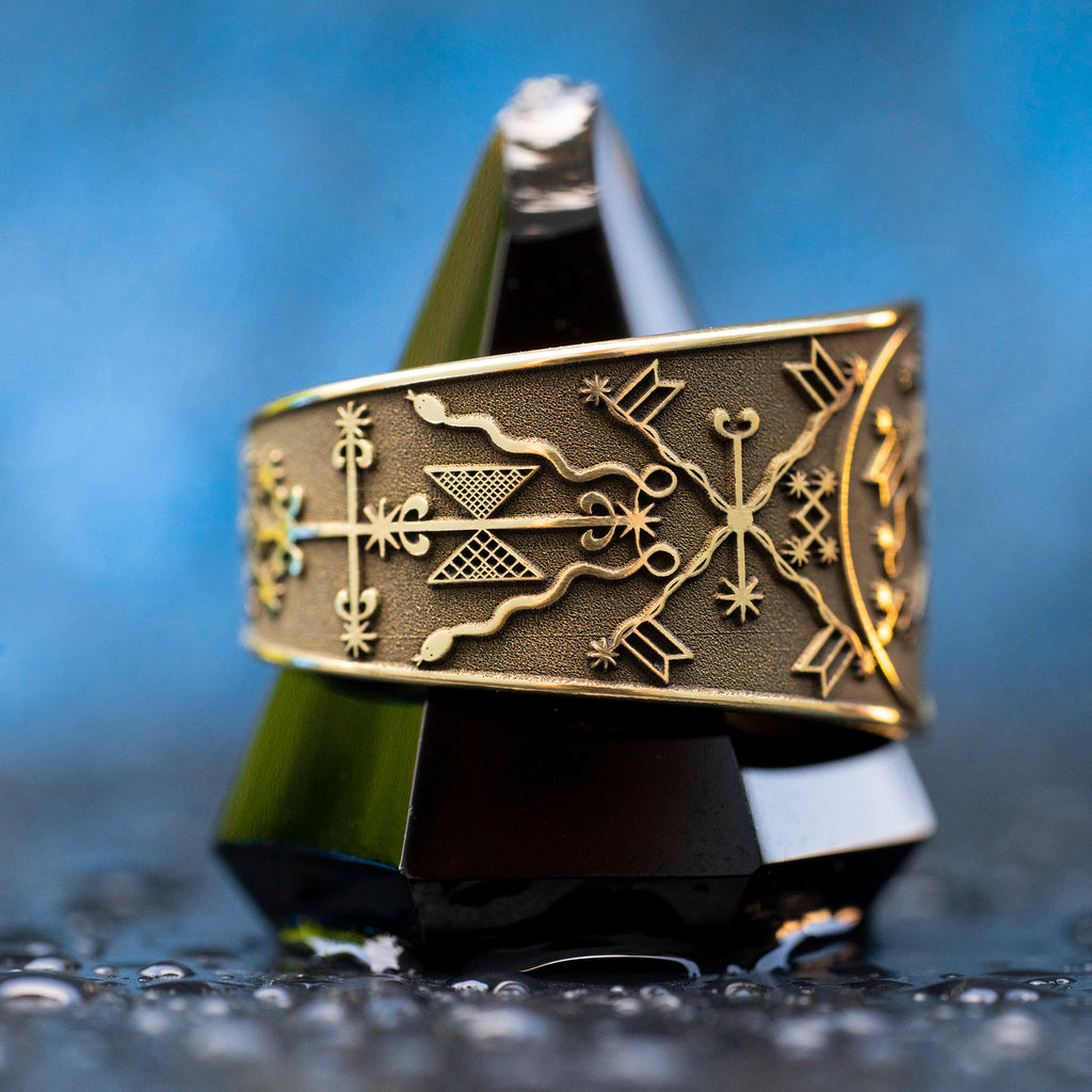 Damballah Veve Ring: Vodou Saint Lazarus Seal Amulet