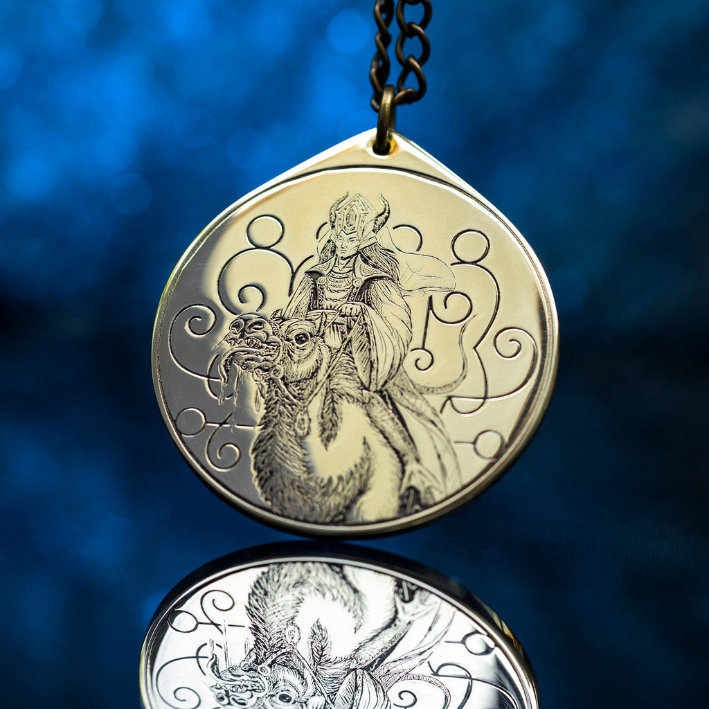 King Paimon Brass Pendant: Lesser Key of Solomon Seal Amulet