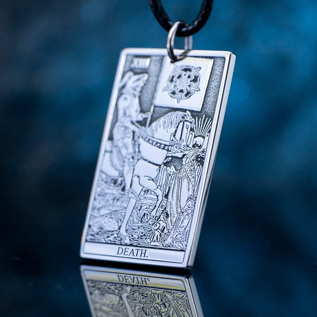Death Major Arcana Tarot card pendant | Occult Accessories | Mystical Mastery | kabbalah amulet occult magic talisman