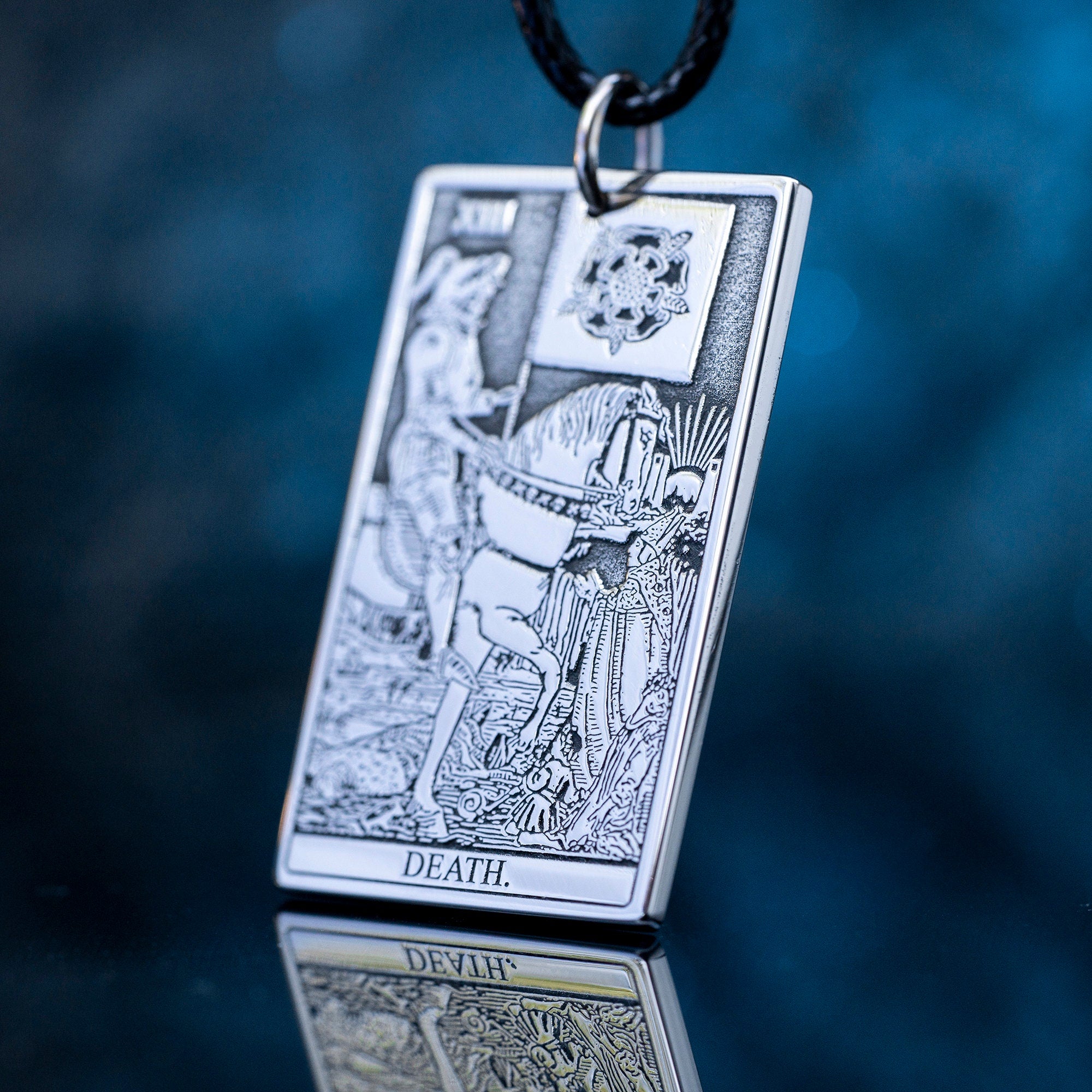 Death Major Arcana Tarot card pendant | Occult Accessories | Mystical Mastery | kabbalah amulet occult magic talisman