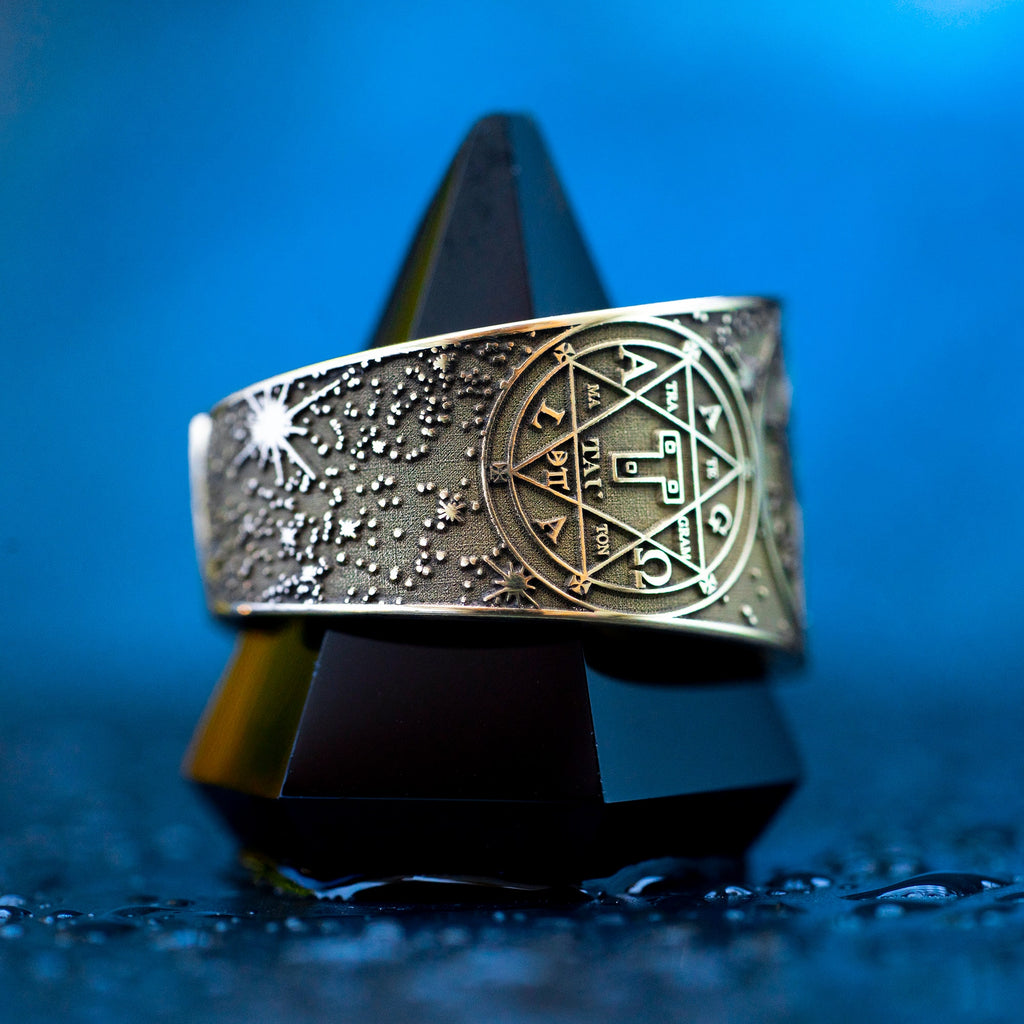Tetragrammaton Enochian Sigil Ring: Goetia Solomon Kabbalah Occult Protection
