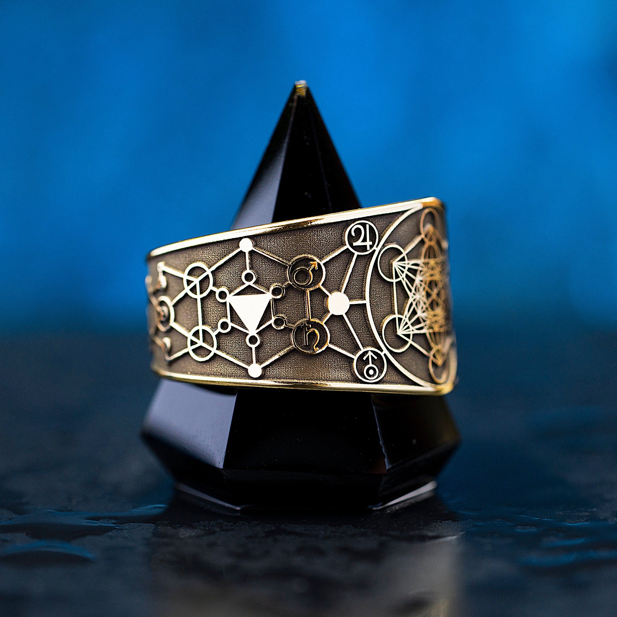 Archangel Metatron Seal Ring: Adjustable Brass Kabbalah Amulet