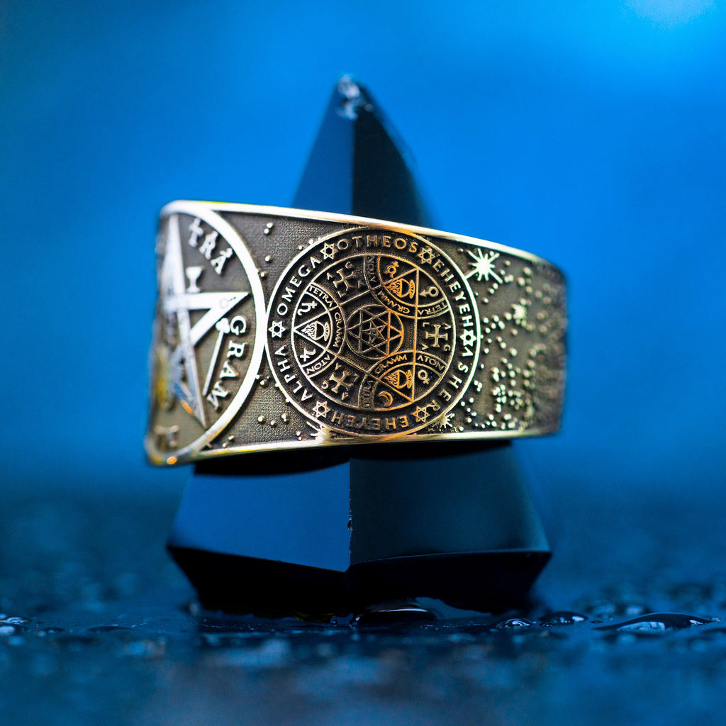 Tetragrammaton Enochian Sigil Ring: Goetia Solomon Kabbalah Occult Protection