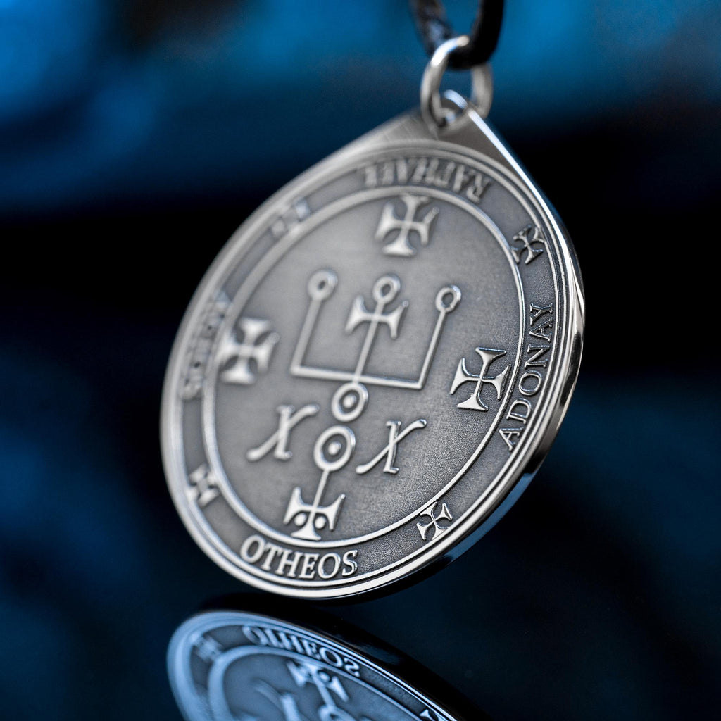 Archangel Raphael Pendant: Seal of Solomon Amulet - Stainless Steel