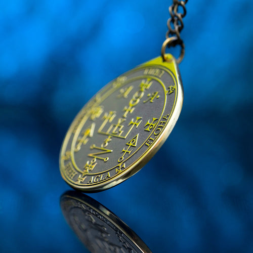 Archangel Uriel Seal Pendant: Spirit of Vitality and Medicine, Goetia Solomon Kabbalah Amulet