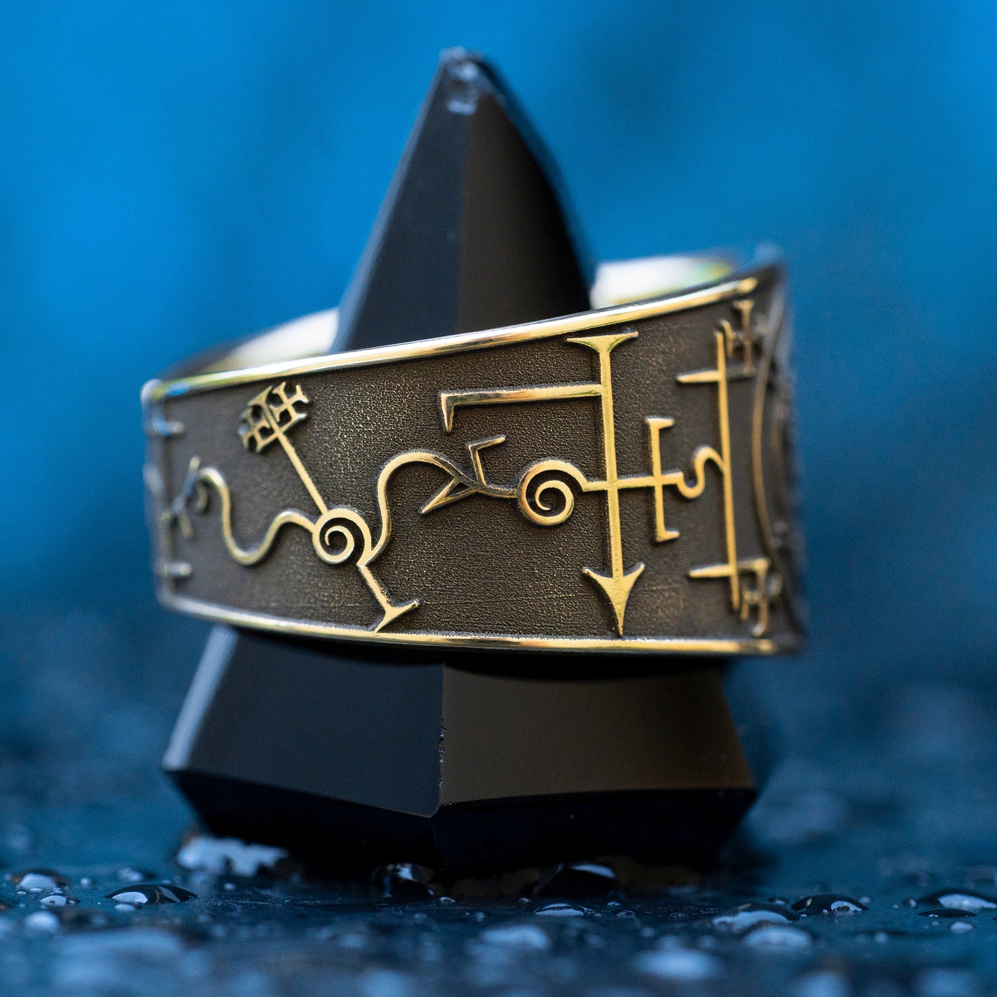 Pazuzu - Demon King of Wind and Storms occult adjustable ring, Sumerian and Assyrian demon Mesopotamian protection Seal sacred magic