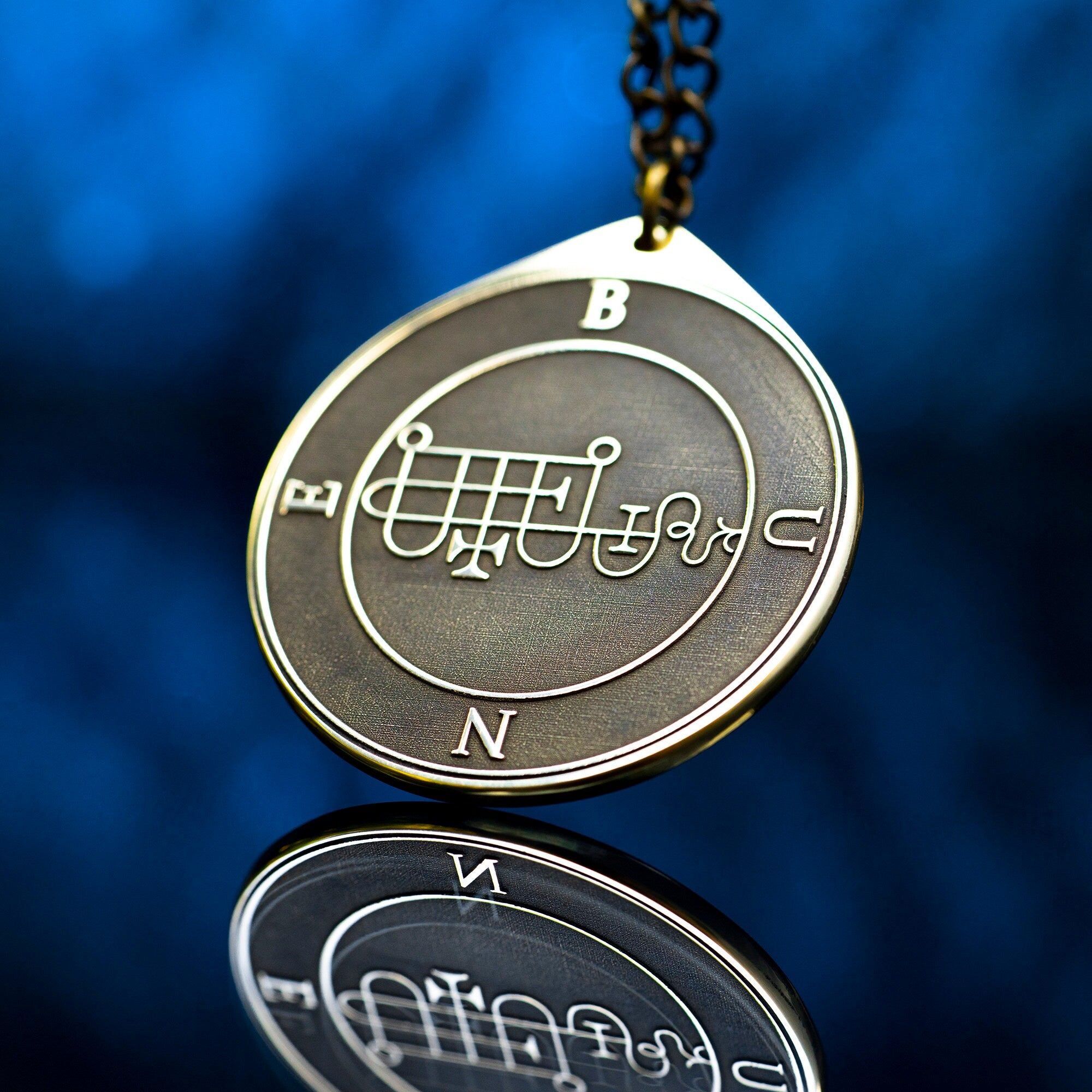 Duke Bune Seal Pendant: Brass Goetia Demon Amulet Talisman
