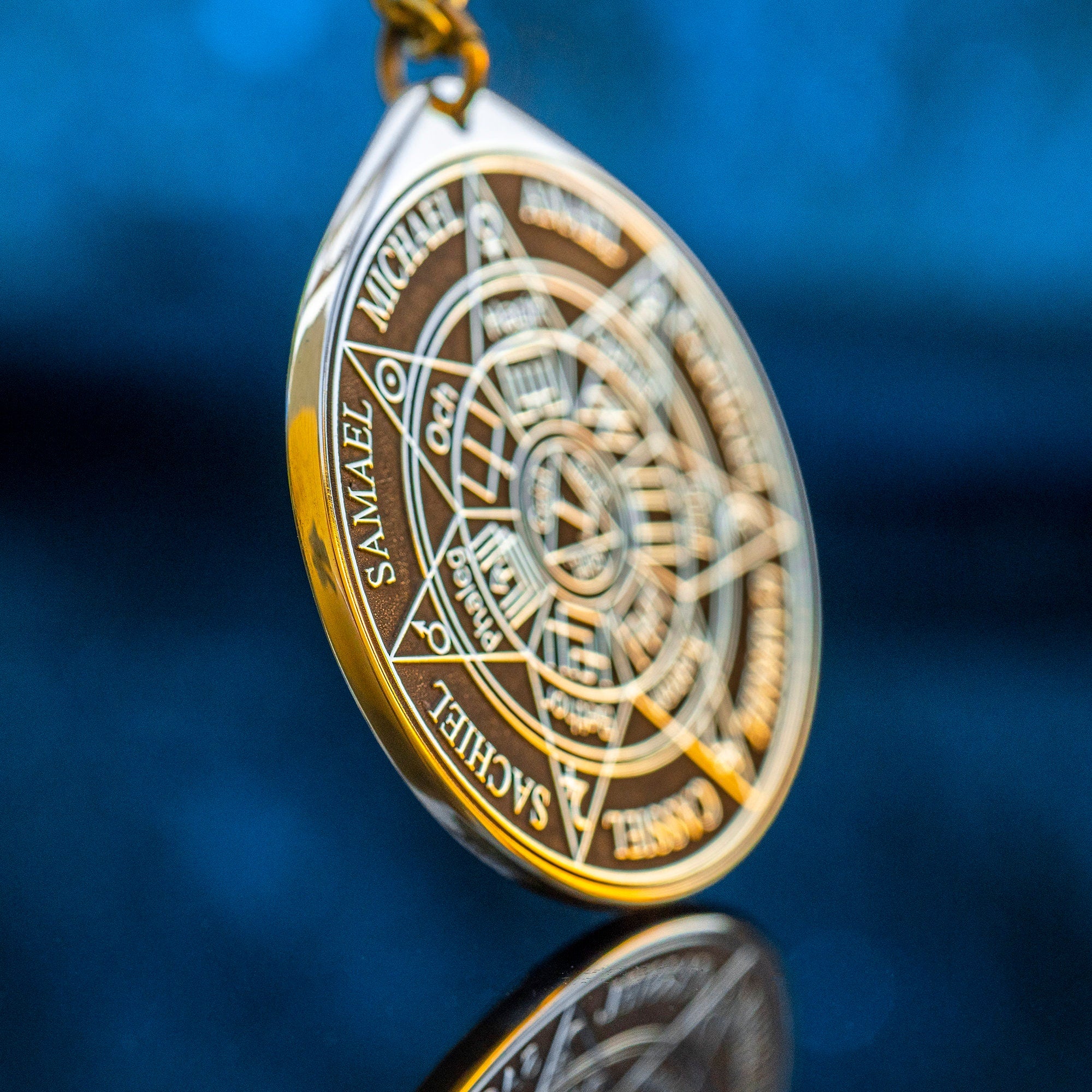 Seven Archangels Brass Amulet Pendant: Solomon Kabbalah Occult