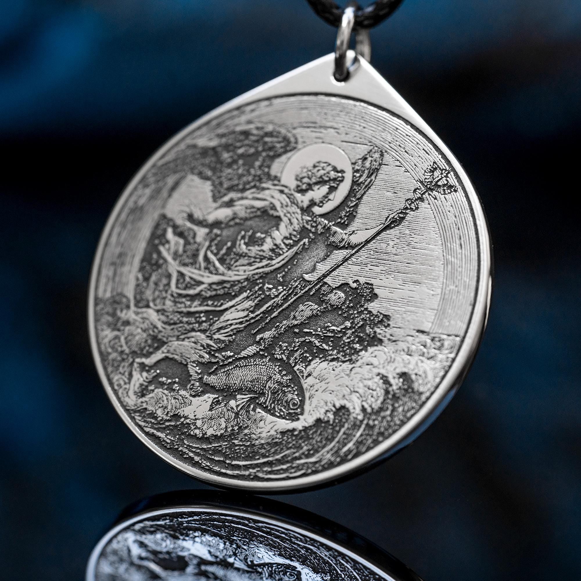Archangel Raphael Pendant: Seal of Solomon Amulet - Stainless Steel