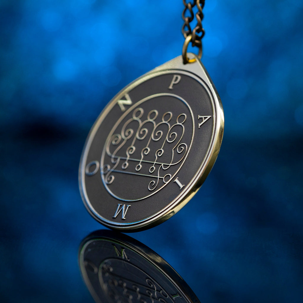 King Paimon Brass Pendant: Lesser Key of Solomon Seal Amulet