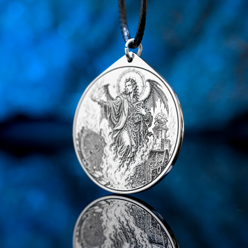 Amy Goetia seal pendant inspired by the demon of astrology, liberal sciences, and hidden treasures