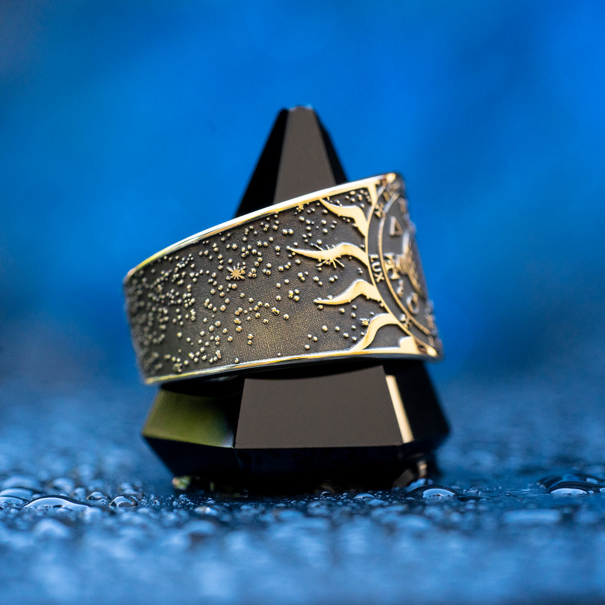Sandalphon ring inspired by the angel of prayer, sacred music, divine connection, spiritual guidance, Kabbalah symbolism, and the bridge between earth and heaven.