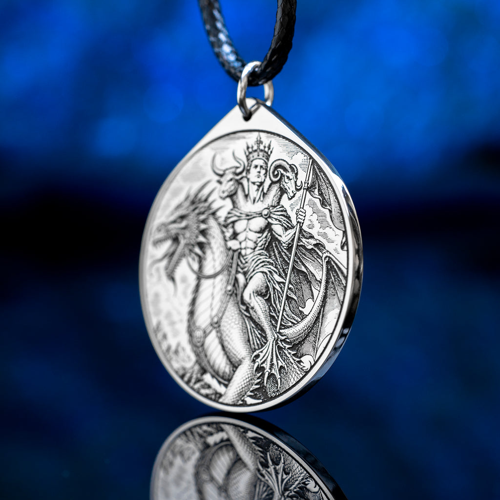 Asmoday Seal Pendant: Demon of Knowledge and Treasures, Goetia Solomon Kabbalah Amulet