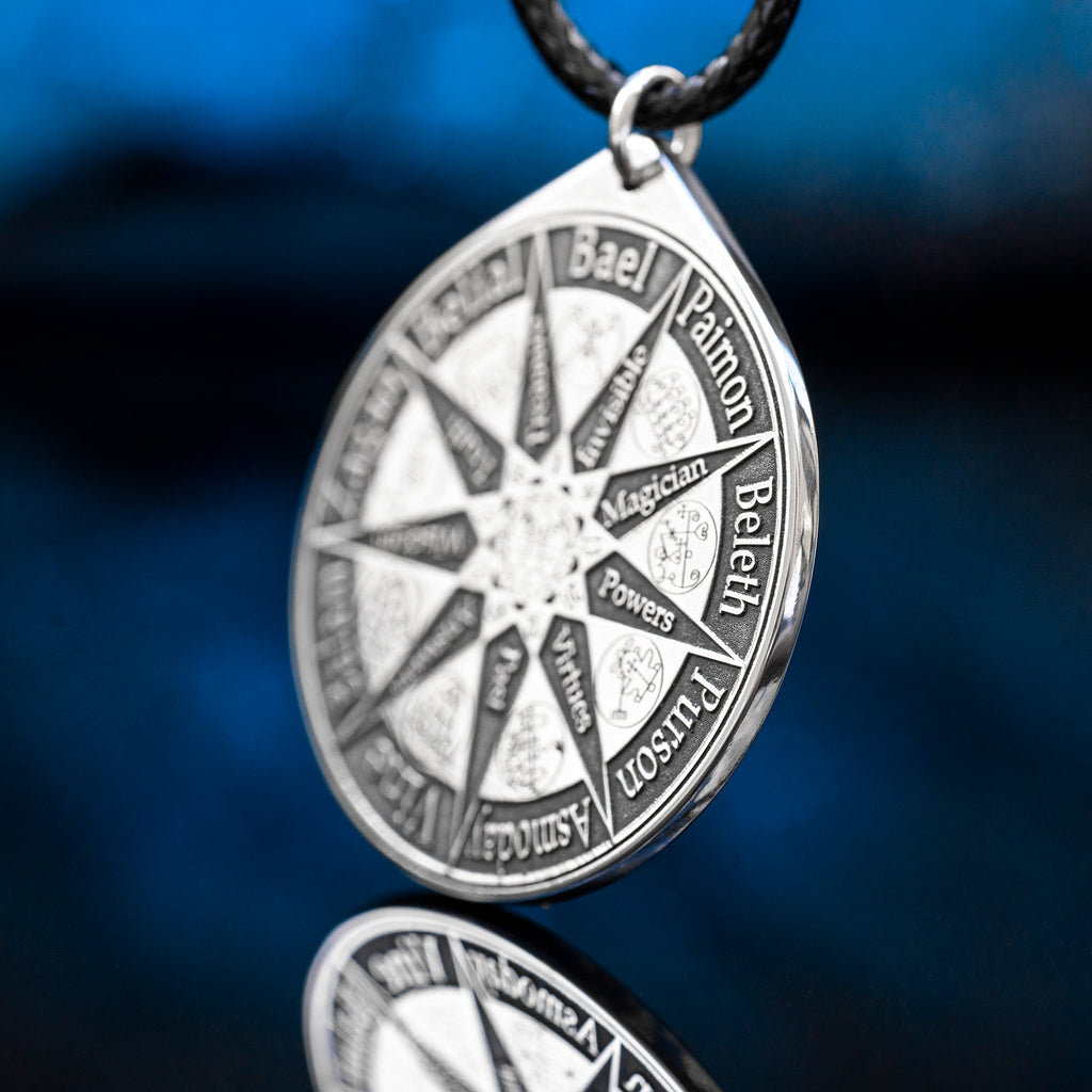 Nine Kings of Solomon Demons - Lesser Key of Solomon Seal kabbalah amulet pendant occult magic goetia talisman