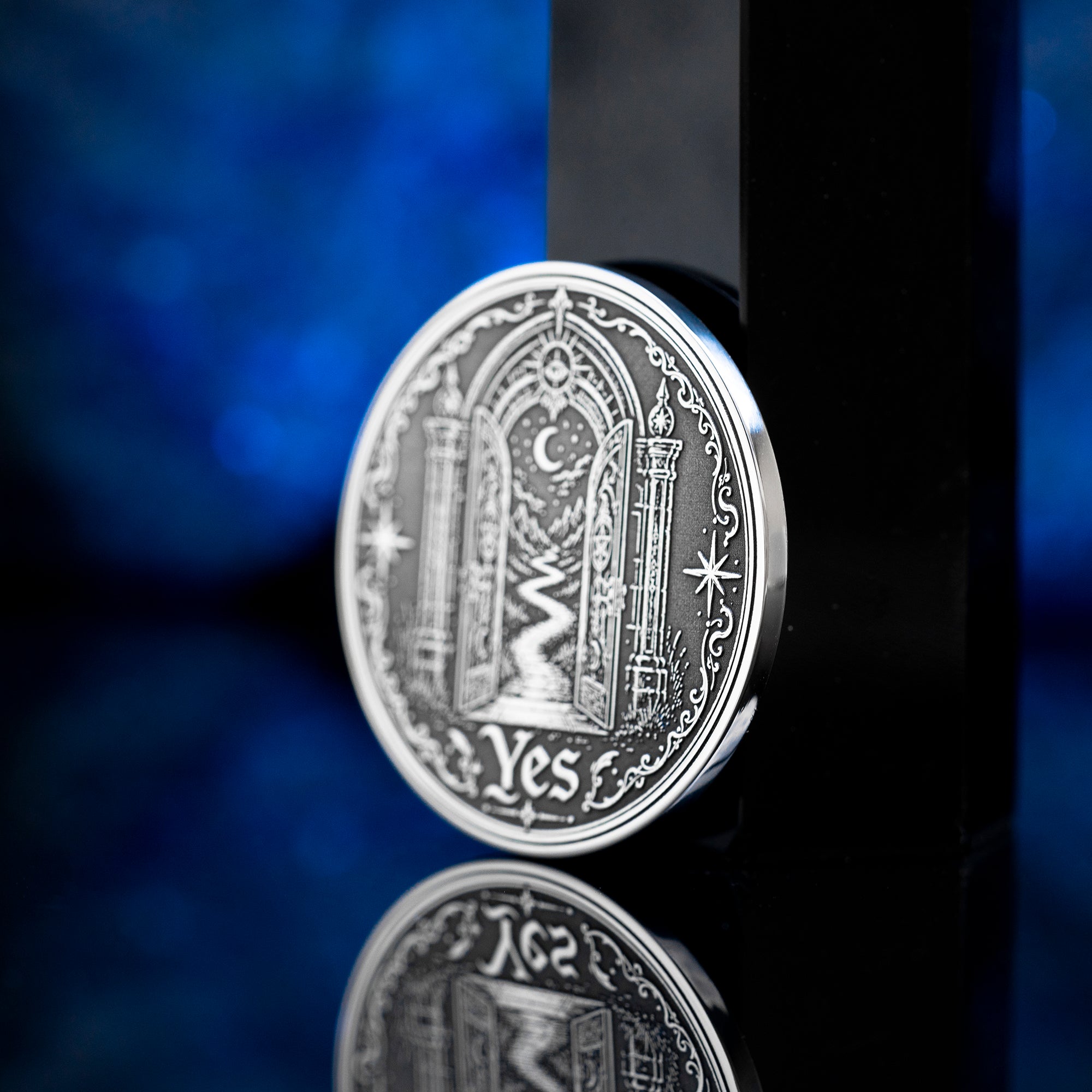 Portal Decision Coin: Yes No Oracle Flip Token, Open Gate Locked Door Talisman