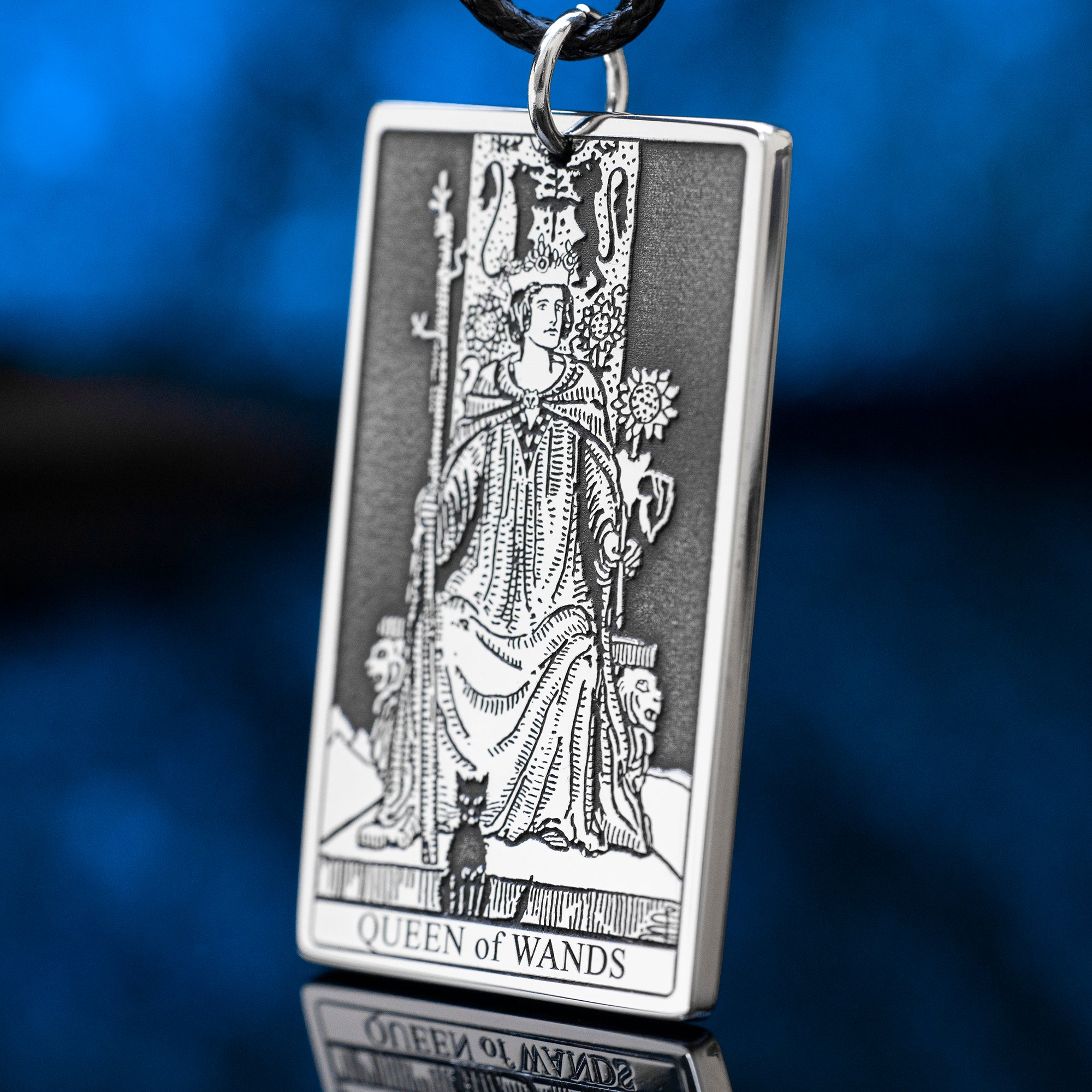 Queen of Wands Tarot Card Pendant: Power, Confidence and Creative Fire, Major Arcana Amulet