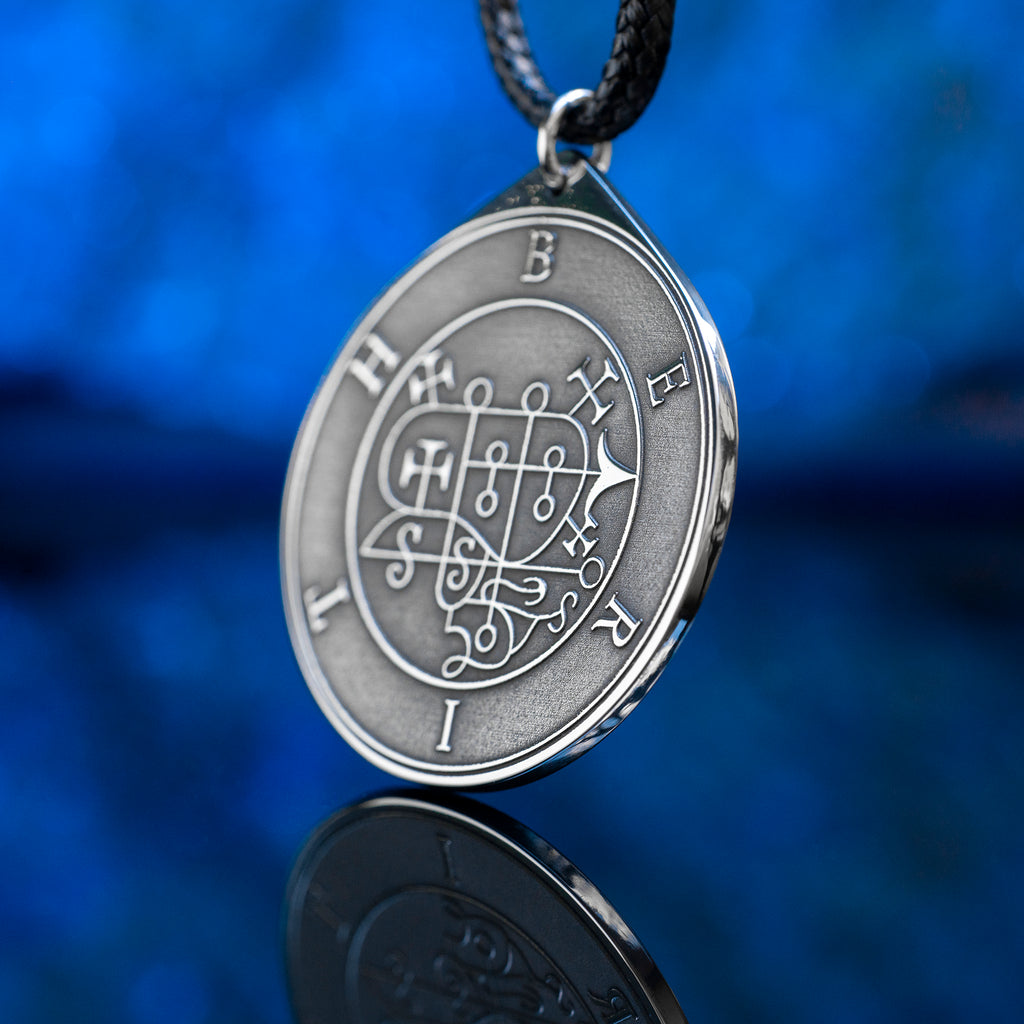 Berith seal pendant with engraved Ars Goetia sigil associated with alchemy, gold, dignities, and true answers