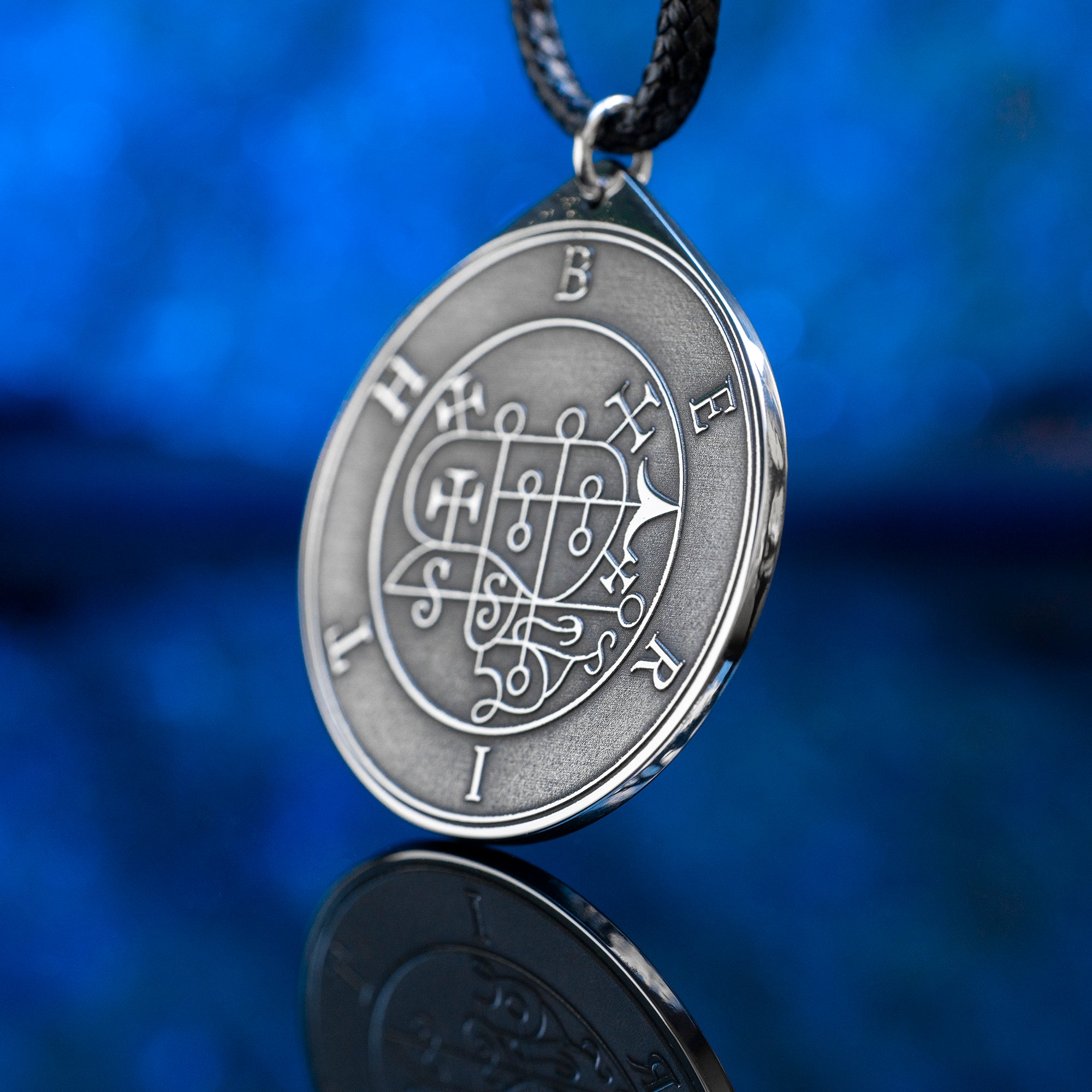 Berith seal pendant with engraved Ars Goetia sigil associated with alchemy, gold, dignities, and true answers