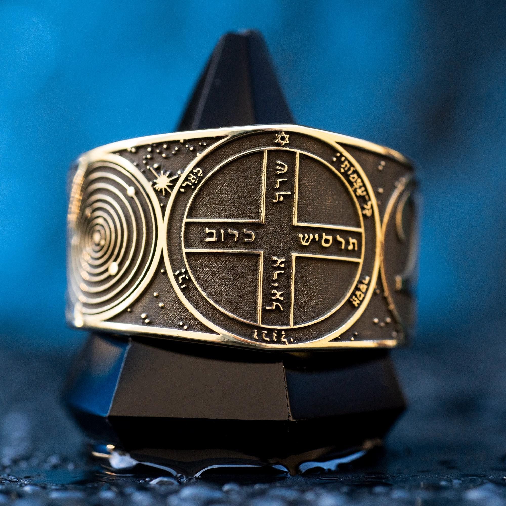 Goetia Sixth Pentacle of Jupiter Ring: Kabbalah Seal of Solomon Amulet