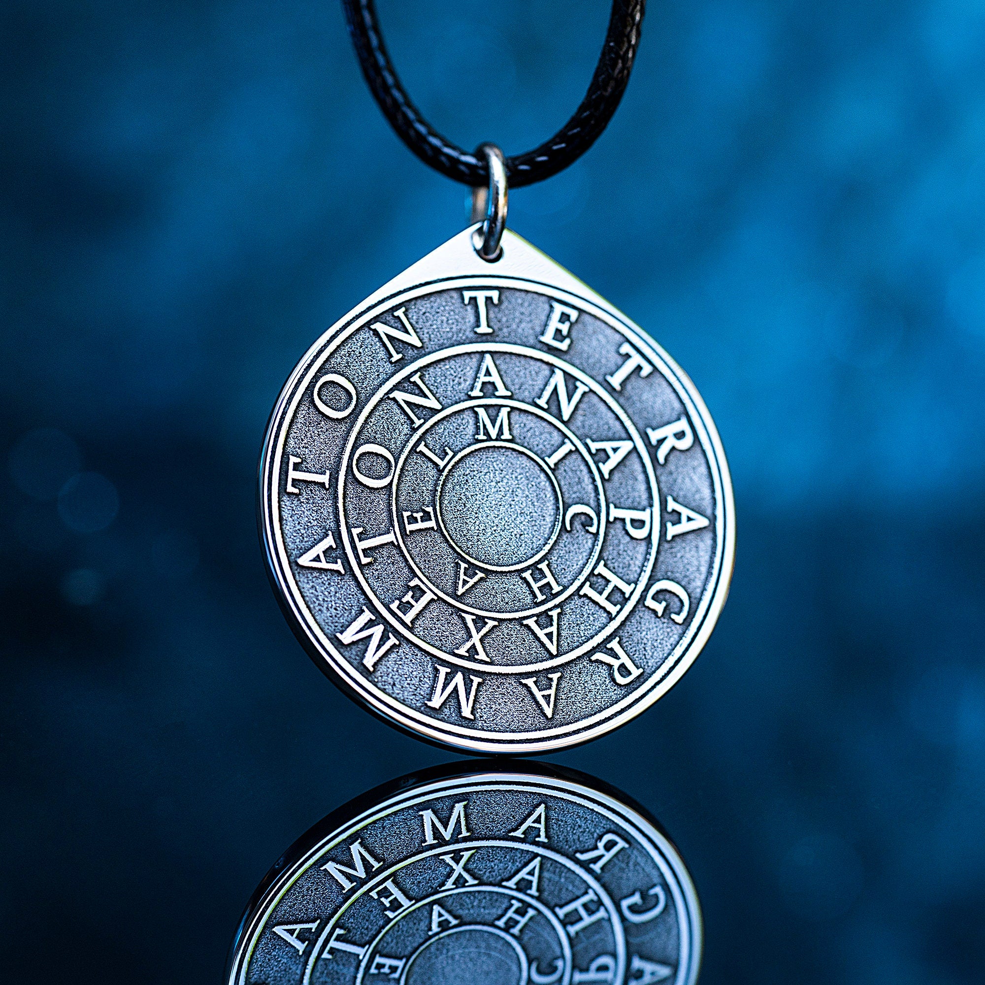 Magic disc of Solomon Pendant: Sacred Geometry Kabbalah Amulet