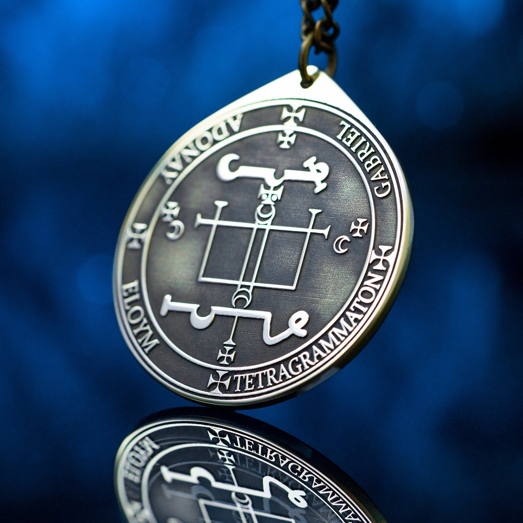 Archangel Gabriel Seal of Solomon Pendant: Kabbalah Amulet Talisman