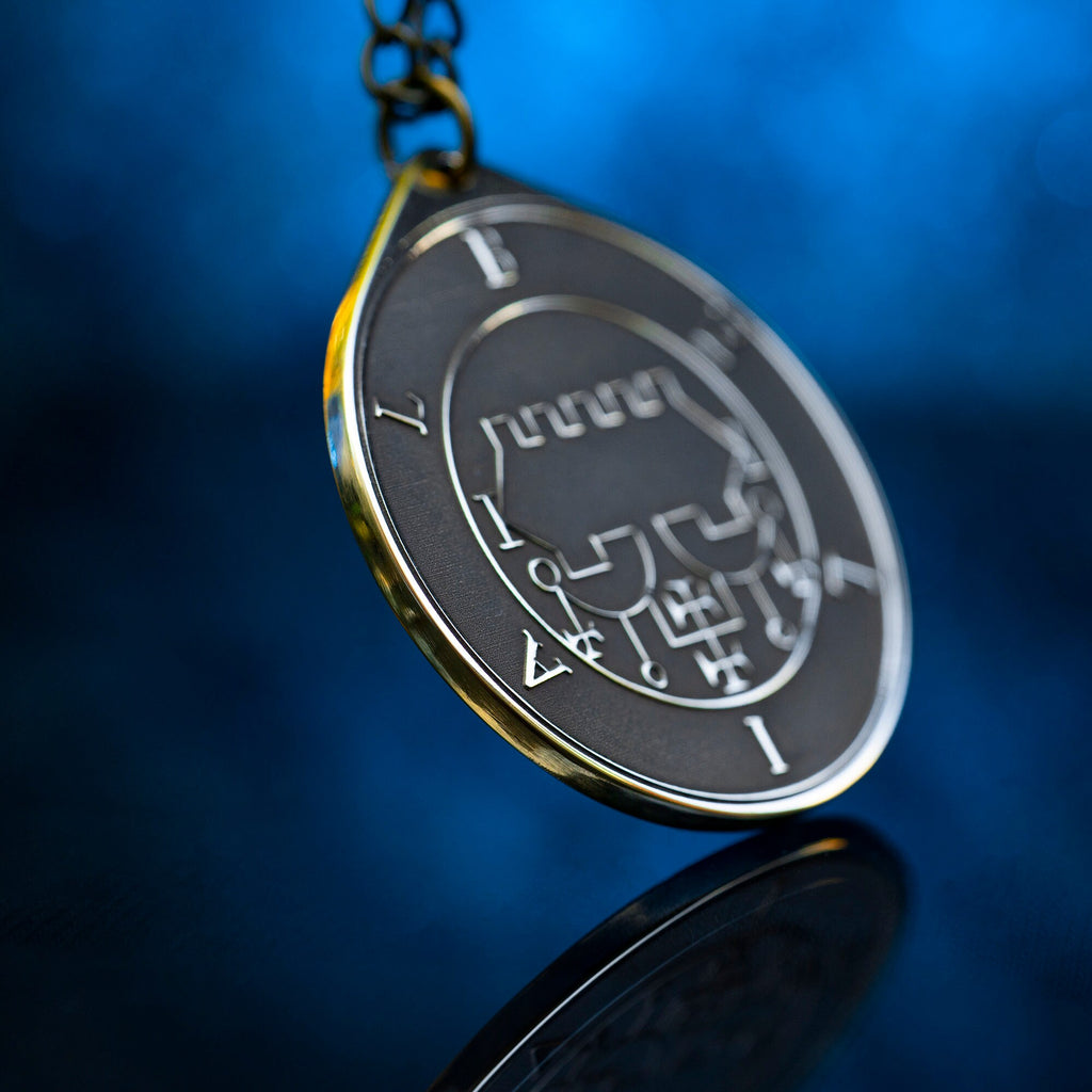 King Belial Seal Pendant: Brass Occult Amulet