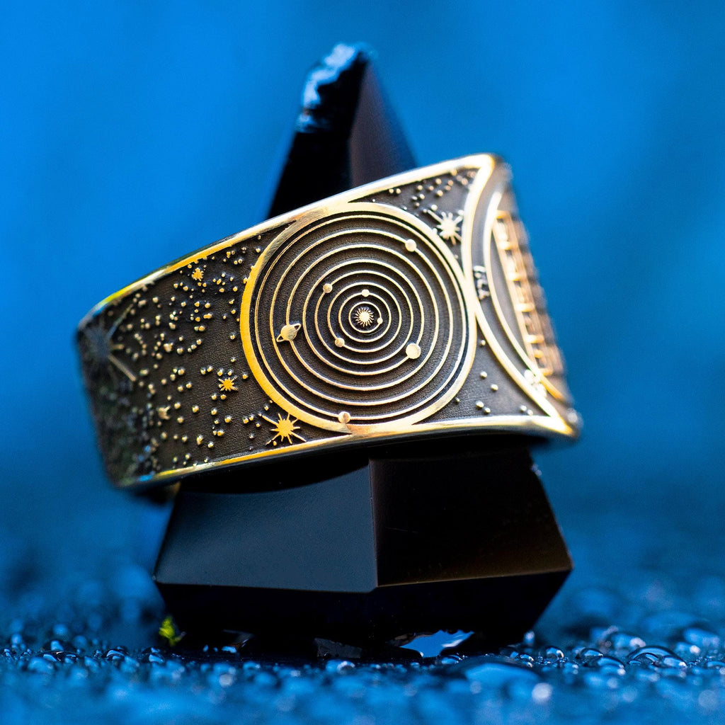 Goetia Second Pentacle of Saturn Ring: Kabbalah Solomon Seal Amulet