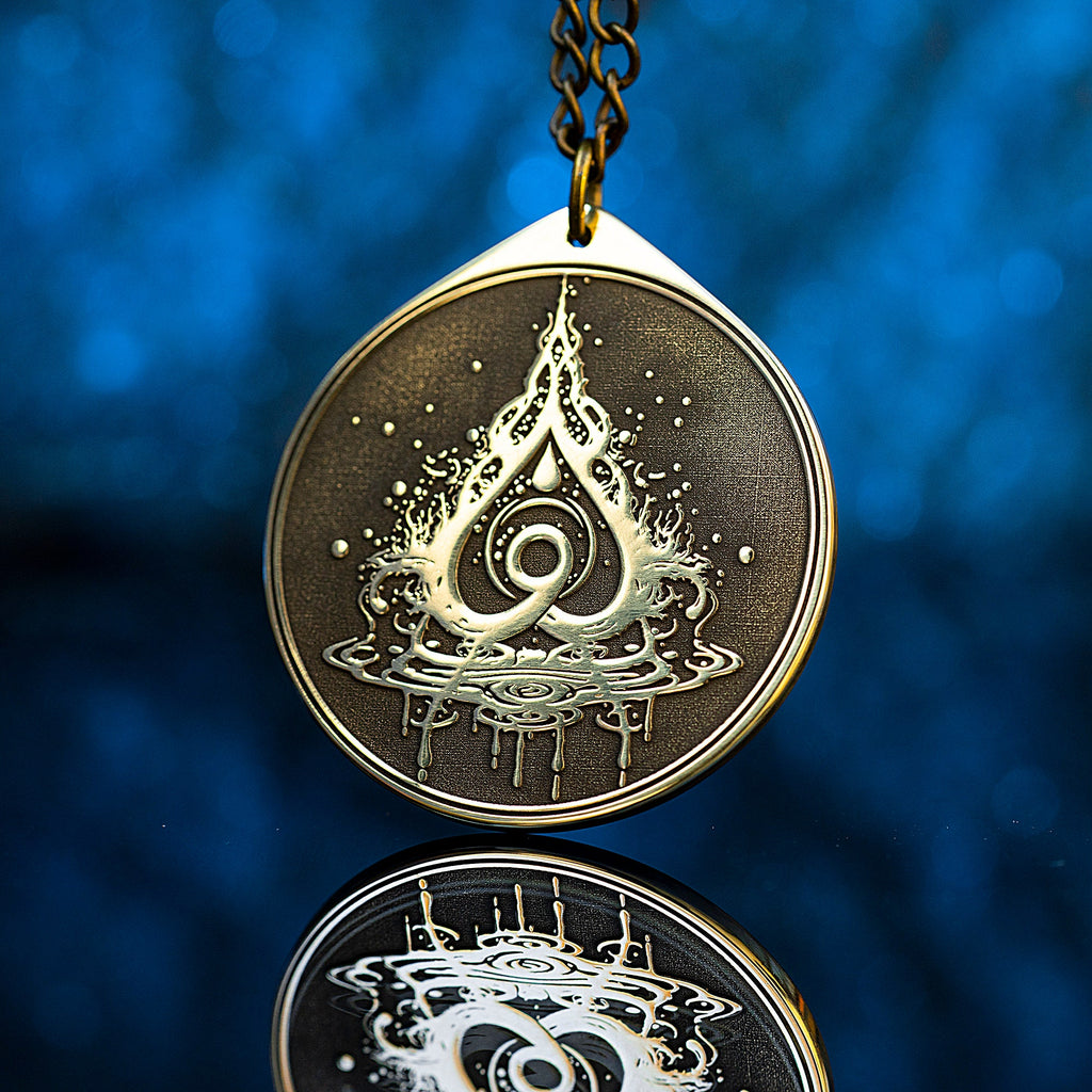 Alchemy Water Symbol Pendant: Purification Amulet, Occult Talisman