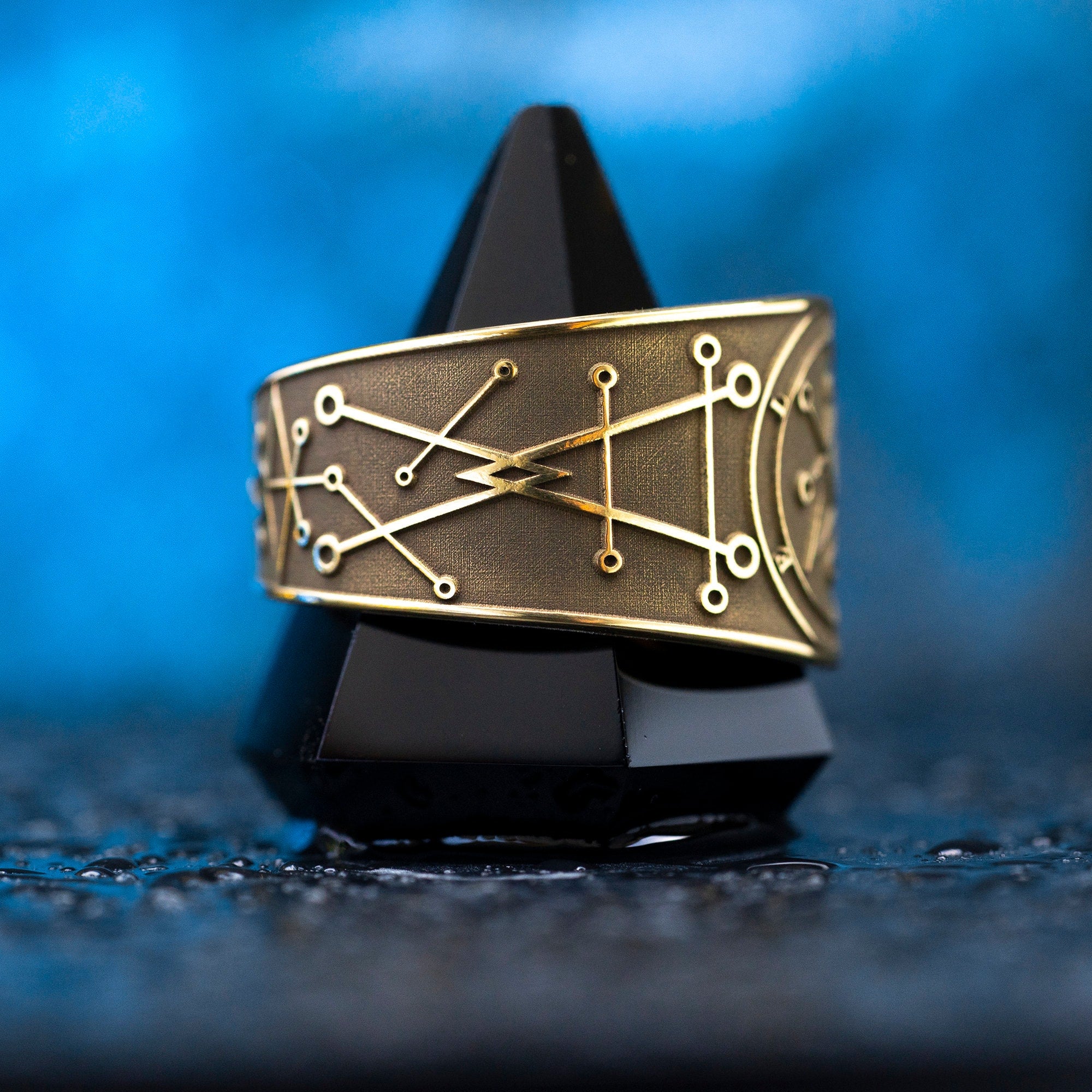 Azazel Brass Ring: Adjustable Solomon Seal Occult Ring