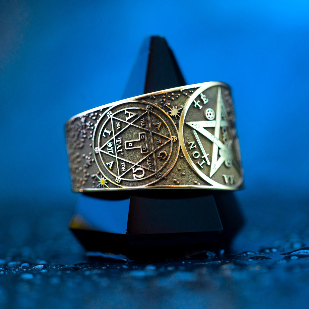 Tetragrammaton Enochian Sigil Ring: Goetia Solomon Kabbalah Occult Protection