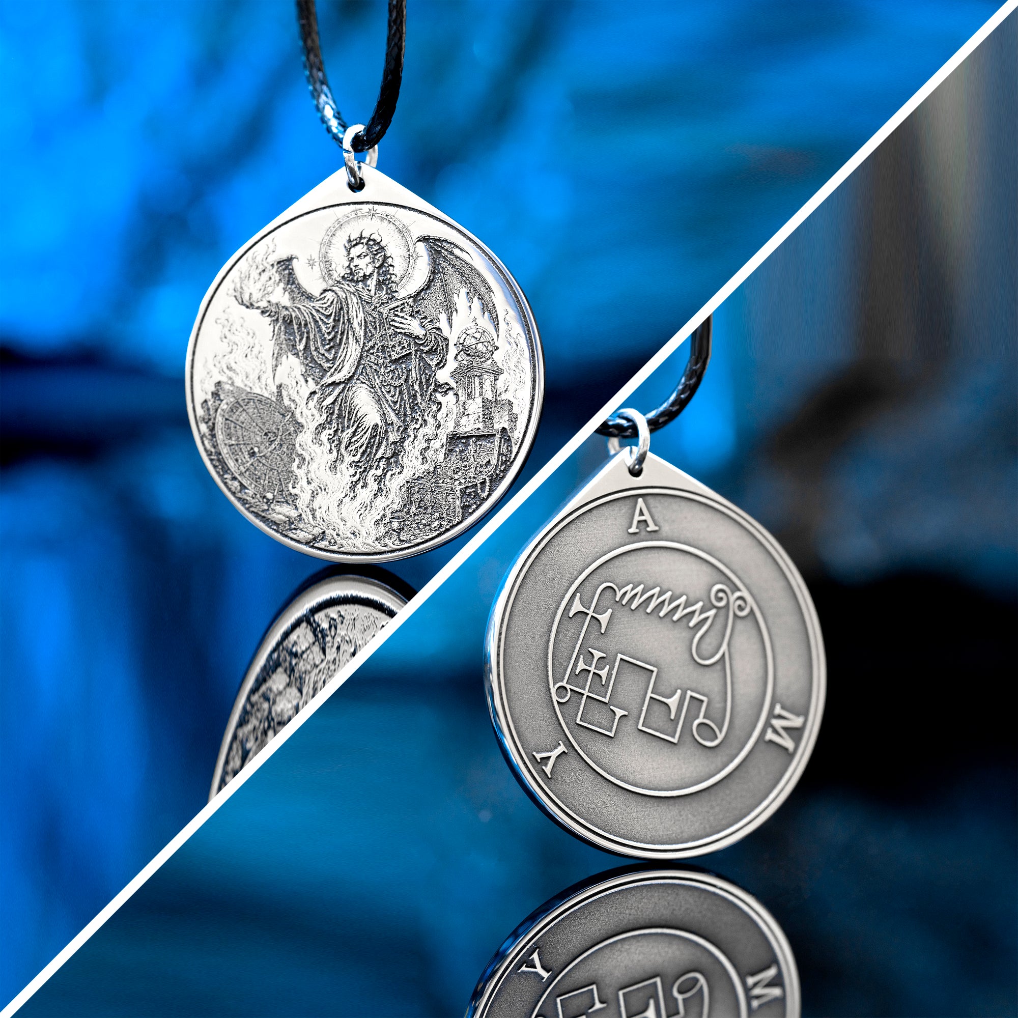 Amy Goetia seal pendant inspired by the demon of astrology, liberal sciences, and hidden treasures