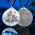 Double-sided Agares pendant with Ars Goetia seal on one side and Agares portrait on the other