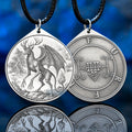 Double-sided Furfur pendant with Ars Goetia seal, storm demon portrait, lightning, thunder, love magic, and occult talisman symbolism