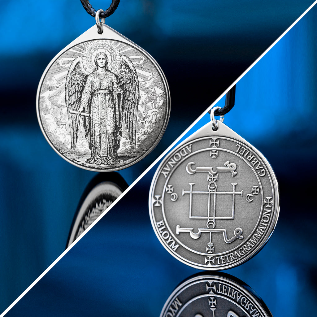 Archangel Gabriel Pendant: Angel of Restoration and Revelation, Protection Amulet, Solomon Goetia Kabbalah Talisman