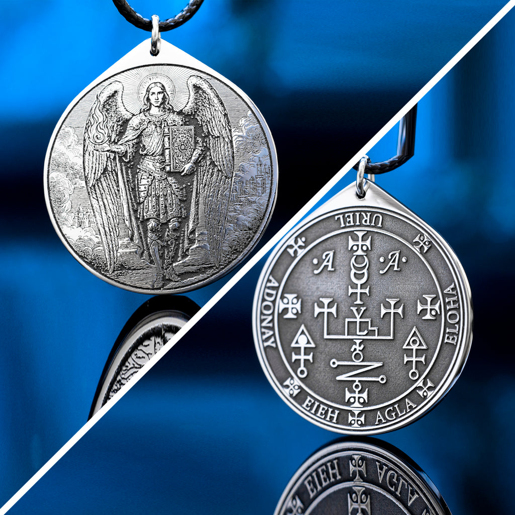 Archangel Uriel Pendant: Spirit of Vitality and Medicine, Goetia Solomon Kabbalah Amulet
