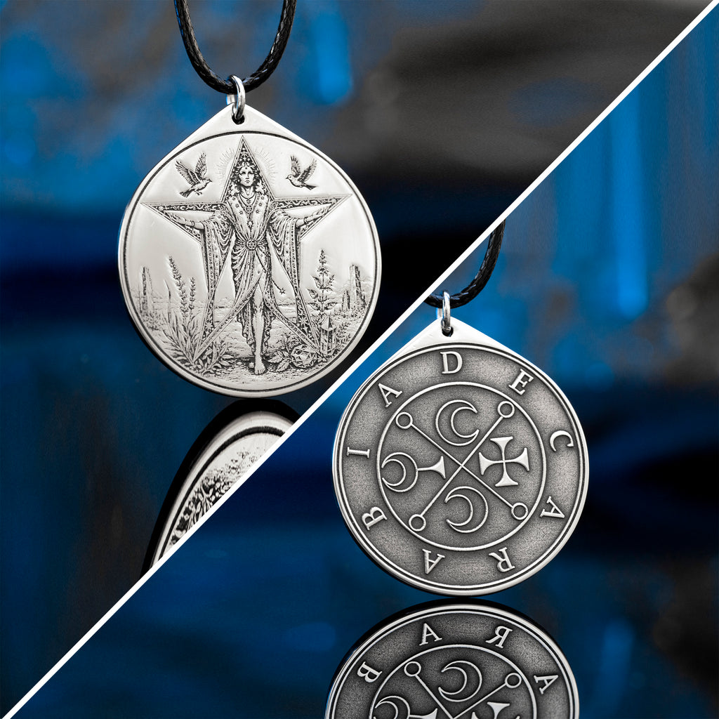 Decarabia Seal Pendant: Demon of Herbs, Gemstones, Stars and Hidden Knowledge, Solomon Goetia