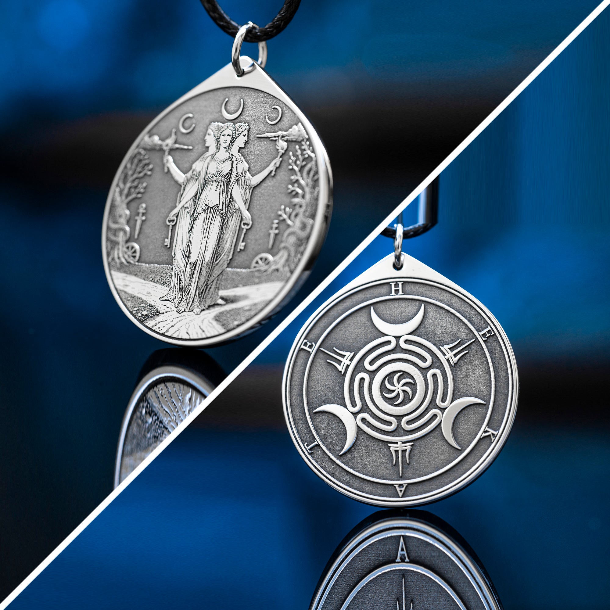 Hecate Wheel Pendant: Strophalos Moon Goddess Amulet
