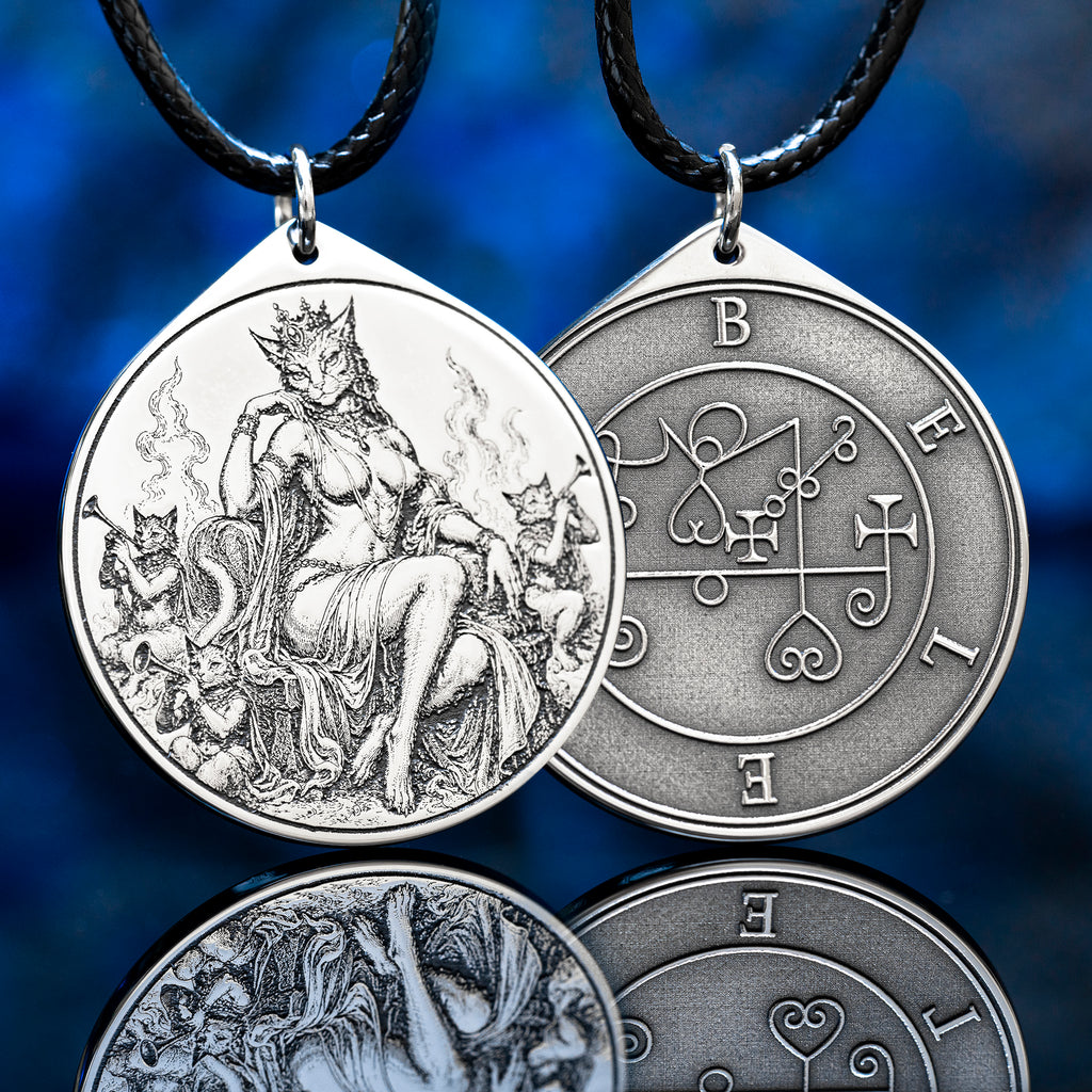 King Beleth seal Pendant with Ars Goetia symbolism of love, desire, attraction, music, and royal demonic power