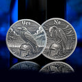 Raven Decision Coin: Yes No Oracle Flip Token, War Fate Talisman Medallion