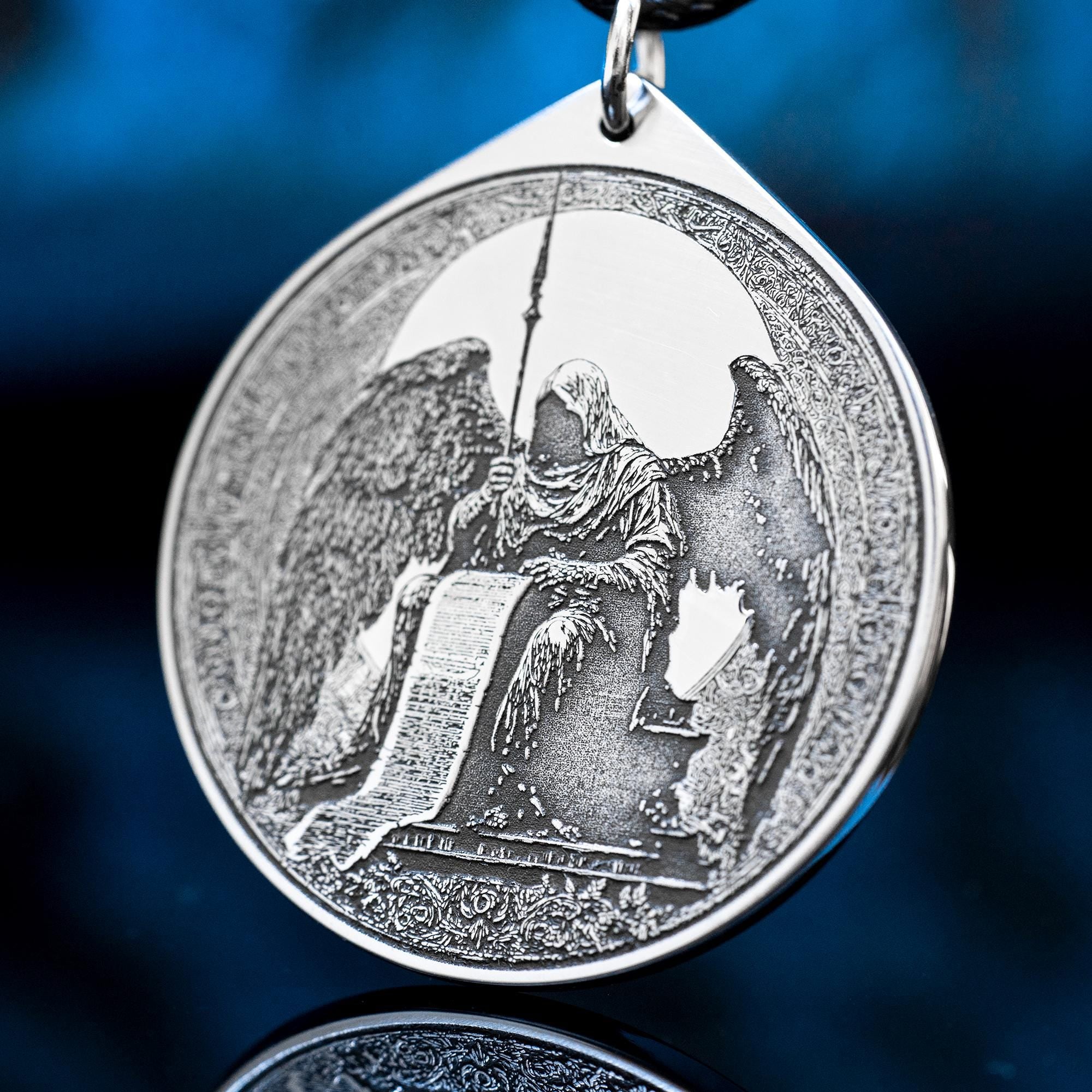 Azrael Seal Pendant: Archangel of Death and Transition, Goetia Kabbalah Amulet Talisman