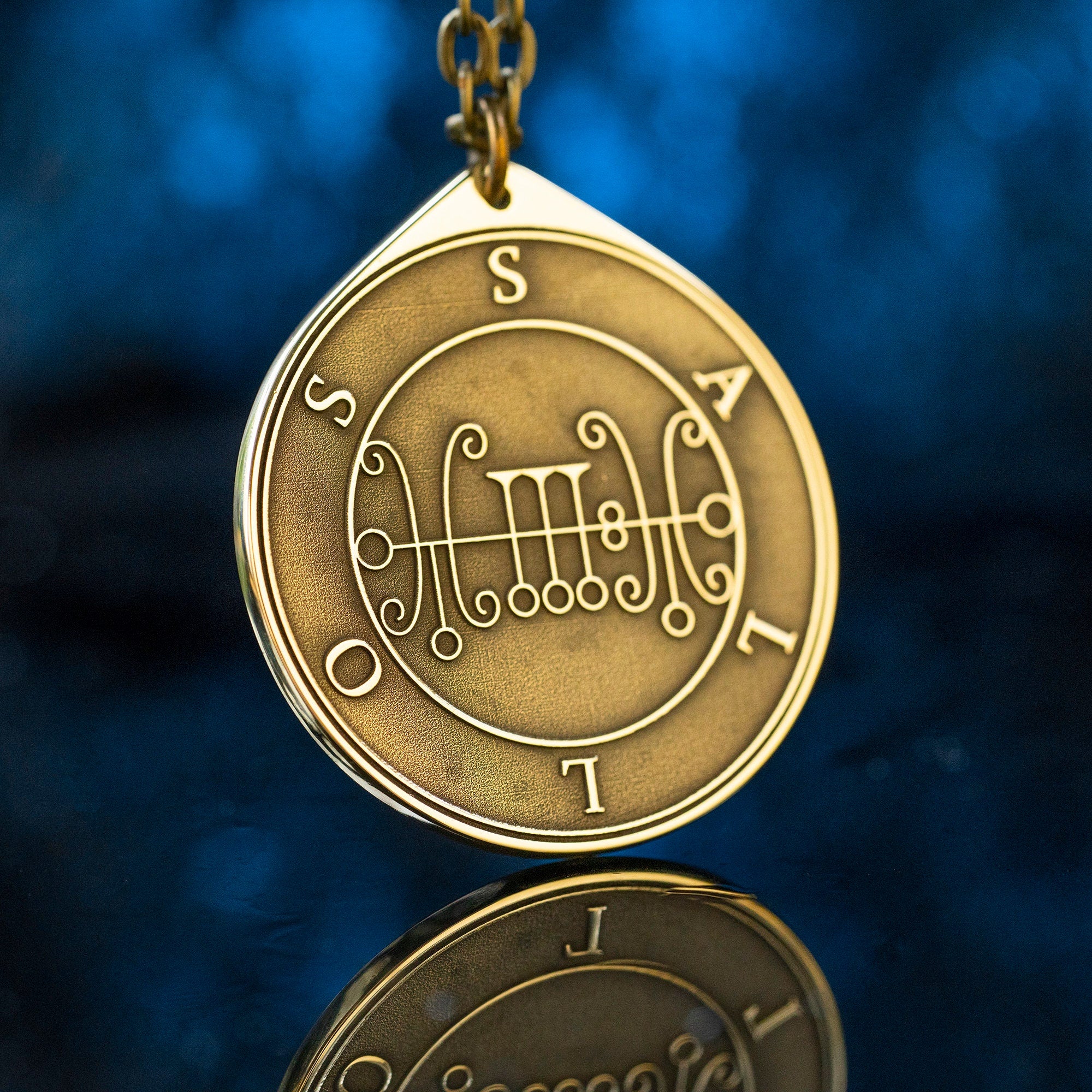 Duke Sallos Brass Pendant: Lesser Key of Solomon Amulet