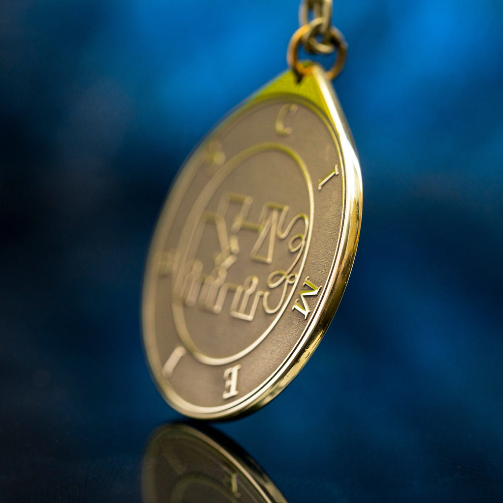 Cimeies Seal Pendant: Brass Occult Talisman, Lesser Key of Solomon