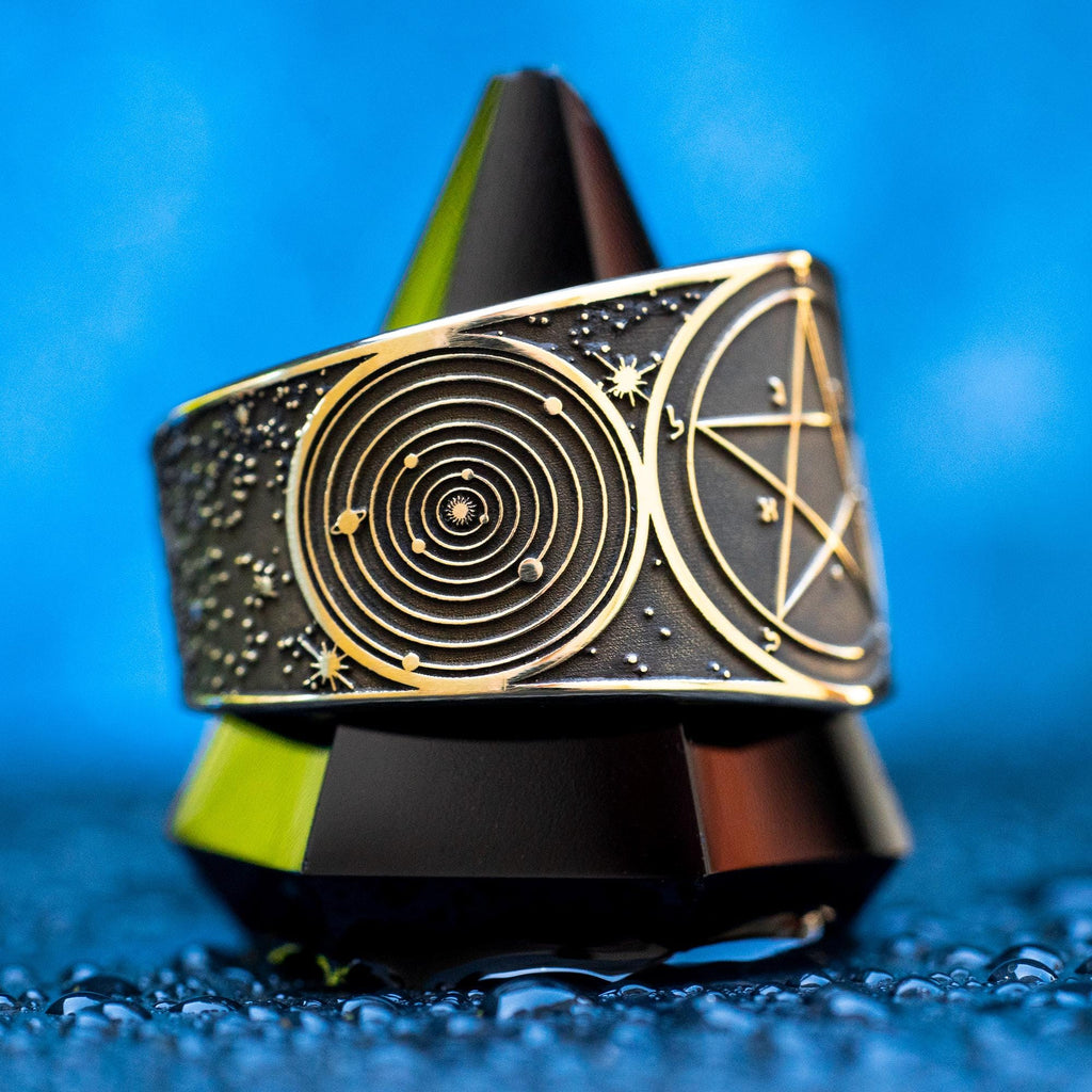 Goetia First Pentacle of Mercury Ring: Planetary Seal Amulet