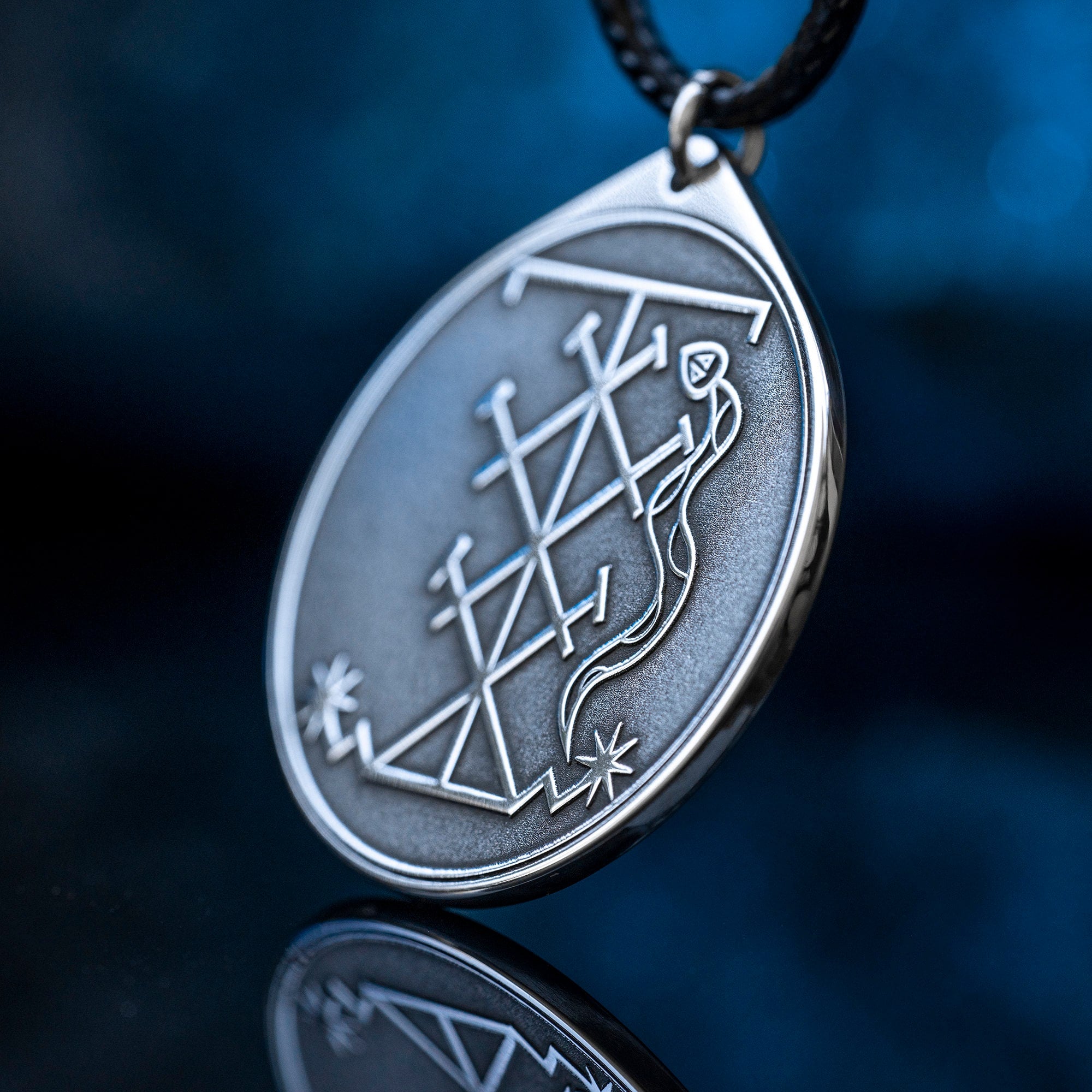 Shango Veve Sigil Pendant: Orisha of Thunder, Strength and Justice, Vodou Yoruba Amulet