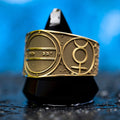 Second Pentacle of Mercury ring with engraved Solomon seal associated with impossible works and hidden answers