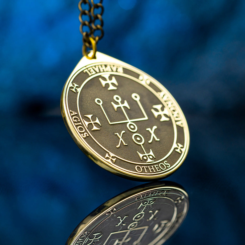 Archangel Raphael Pendant: Seal of Solomon Kabbalah Amulet
