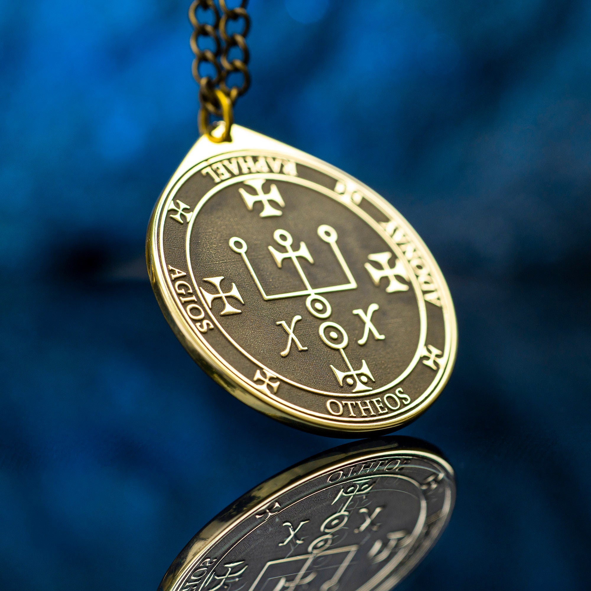 Archangel Raphael Pendant: Seal of Solomon Kabbalah Amulet