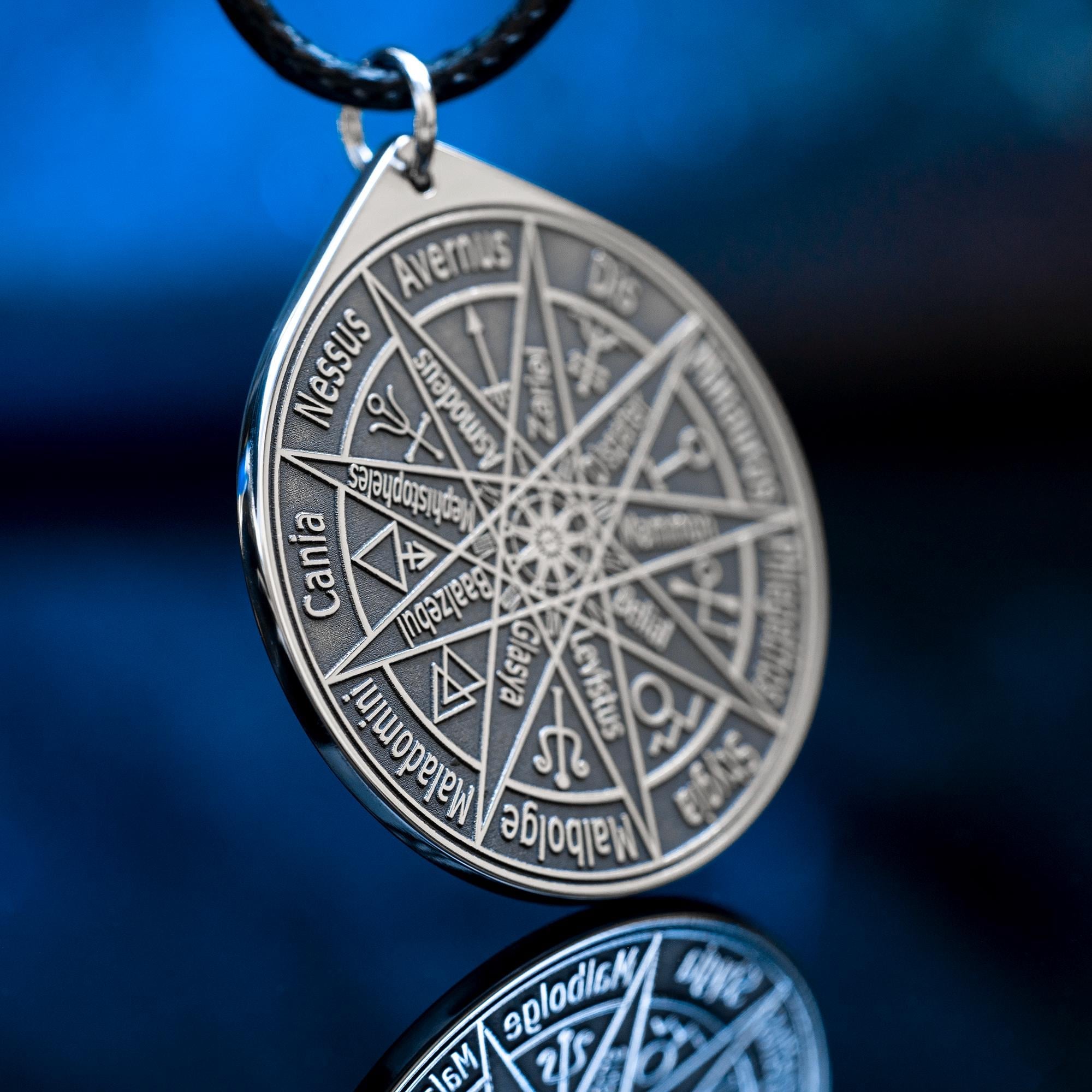 Nine Hells Compass:  Solomon Demons, kabbalah amulet occult magic goetia talisman